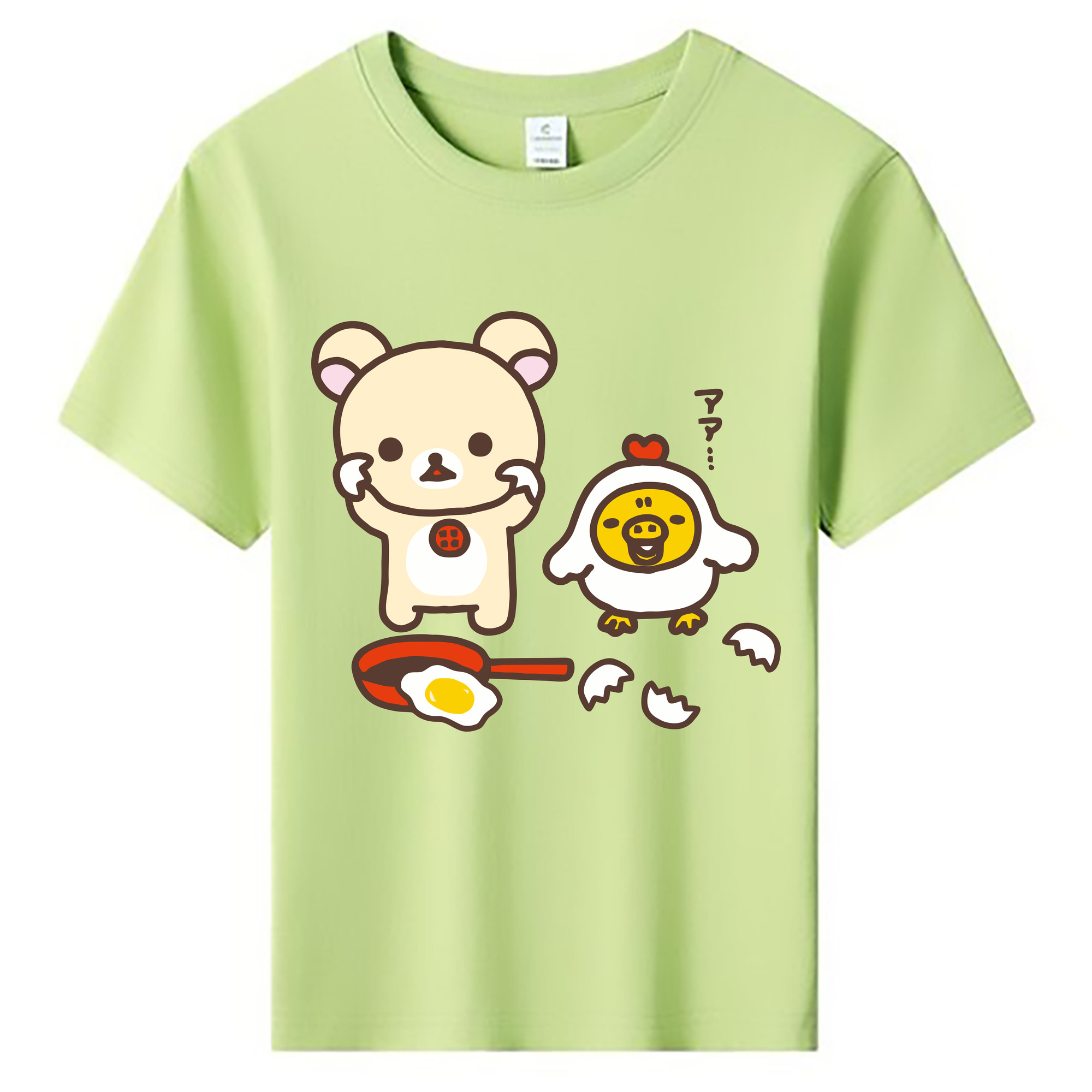 （画像用） リラックマ リラックマ キイロイトリ Rilakkuma Korilakkuma Kiiroitori 綿100％キッズTシャツ（フロントプリント）